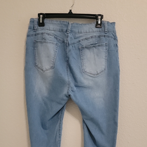 Light Blue Skinny Jeans for Women - Picture 2 of 5